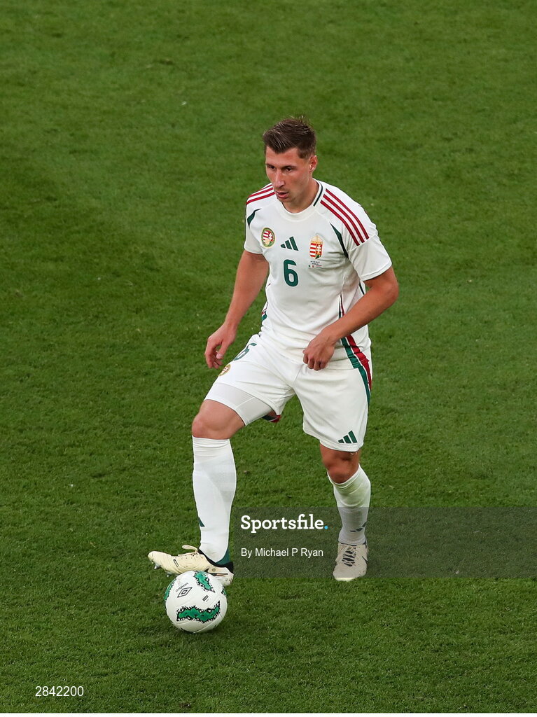 4 June 2024; Willi Orbán of Hungary during the international friendly match between Republic of Ireland and Hungary at Aviva Stadium in Dublin. Photo by Michael P Ryan/Sportsfile