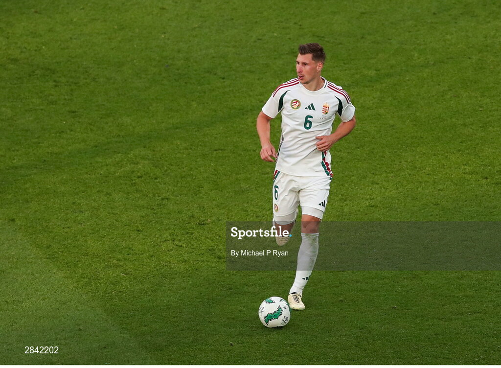 4 June 2024; Willi Orbán of Hungary during the international friendly match between Republic of Ireland and Hungary at Aviva Stadium in Dublin. Photo by Michael P Ryan/Sportsfile
