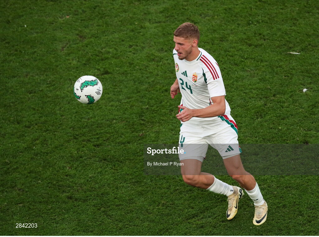 4 June 2024; Márton Dárdai of Hungary during the international friendly match between Republic of Ireland and Hungary at Aviva Stadium in Dublin. Photo by Michael P Ryan/Sportsfile