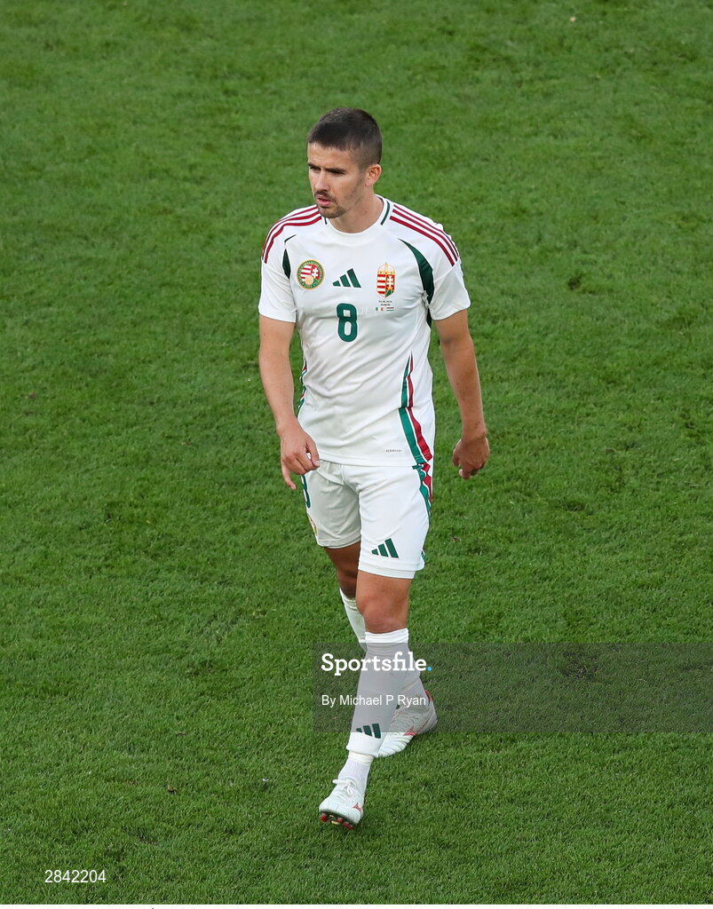 4 June 2024; Ádám Nagy of Hungary during the international friendly match between Republic of Ireland and Hungary at Aviva Stadium in Dublin. Photo by Michael P Ryan/Sportsfile