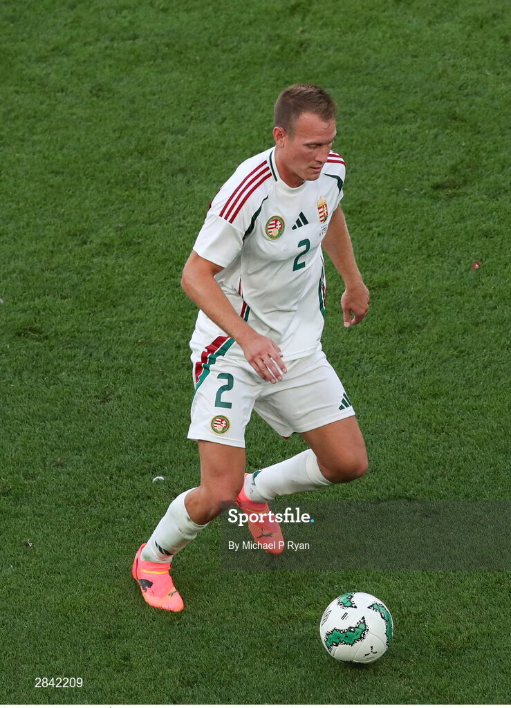 4 June 2024; Ádám Lang of Hungary during the international friendly match between Republic of Ireland and Hungary at Aviva Stadium in Dublin. Photo by Michael P Ryan/Sportsfile