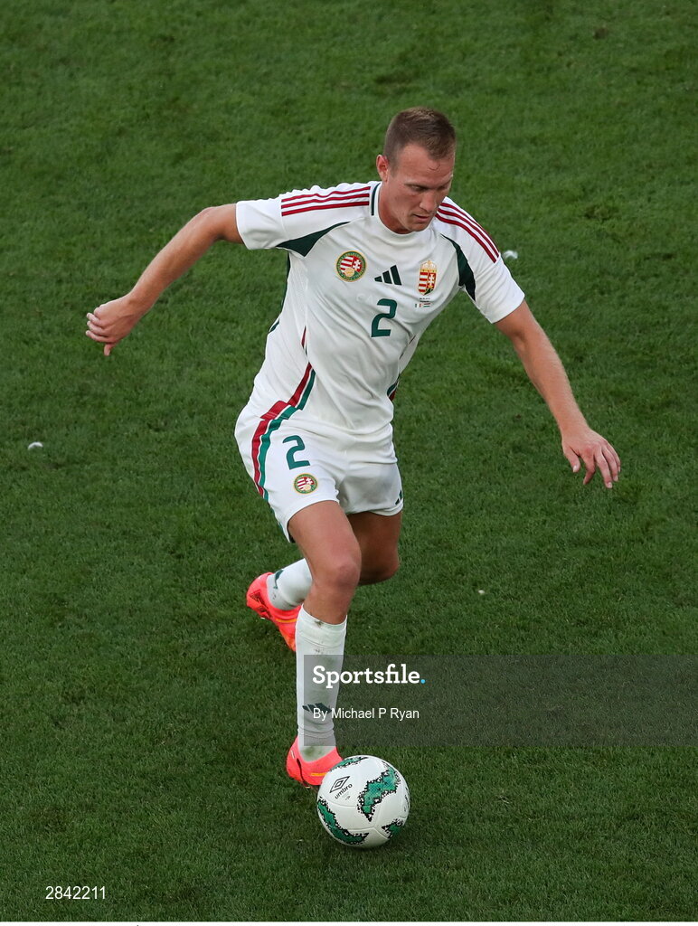 4 June 2024; Ádám Lang of Hungary during the international friendly match between Republic of Ireland and Hungary at Aviva Stadium in Dublin. Photo by Michael P Ryan/Sportsfile