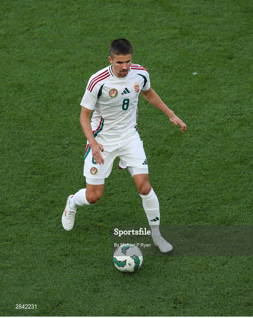4 June 2024; Ádám Nagy of Hungary during the international friendly match between Republic of Ireland and Hungary at Aviva Stadium in Dublin. Photo by Michael P Ryan/Sportsfile