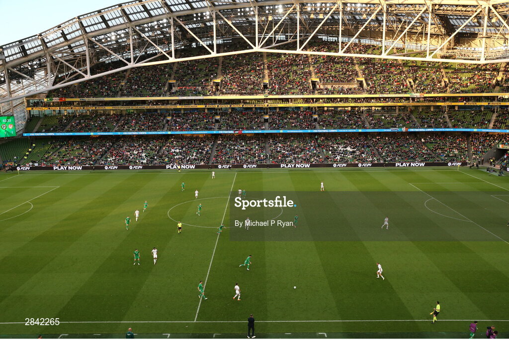 4 June 2024; A general view of action during the international friendly match between Republic of Ireland and Hungary at Aviva Stadium in Dublin. Photo by Michael P Ryan/Sportsfile
