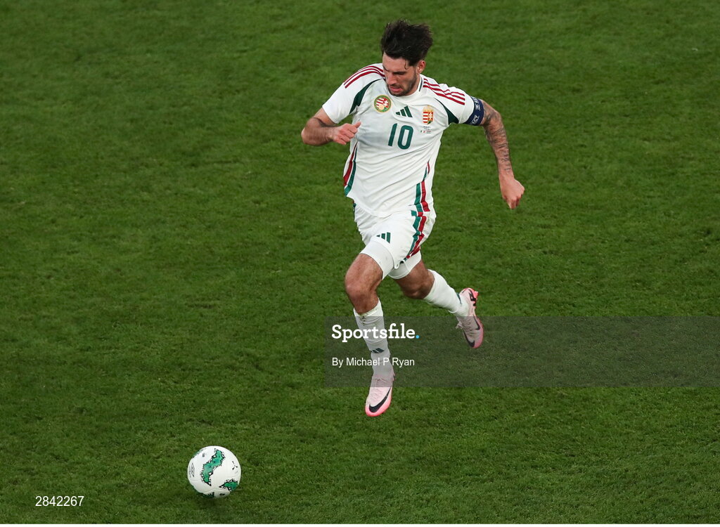 4 June 2024; Dominik Szoboszlai of Hungary during the international friendly match between Republic of Ireland and Hungary at Aviva Stadium in Dublin. Photo by Michael P Ryan/Sportsfile