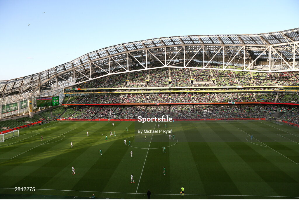 4 June 2024; A general view of action during the international friendly match between Republic of Ireland and Hungary at Aviva Stadium in Dublin. Photo by Michael P Ryan/Sportsfile