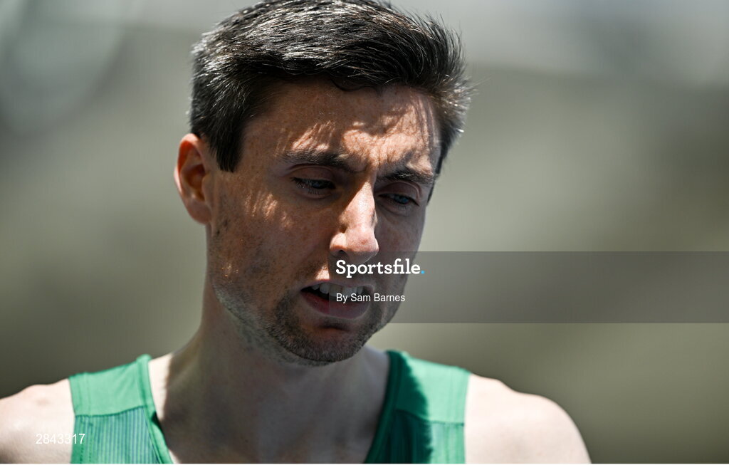 7 June 2024; Mark English of Ireland reacts after finishing fifth in the Men's 800m heats during day one of the 2024 European Athletics Championships at the Stadio Olimpico in Rome, Italy. Photo by Sam Barnes/Sportsfile
