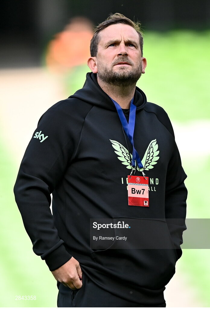 4 June 2024; Republic of Ireland coach Pete Shuttleworth before the international friendly match between Republic of Ireland and Hungary at Aviva Stadium in Dublin. Photo by Ramsey Cardy/Sportsfile