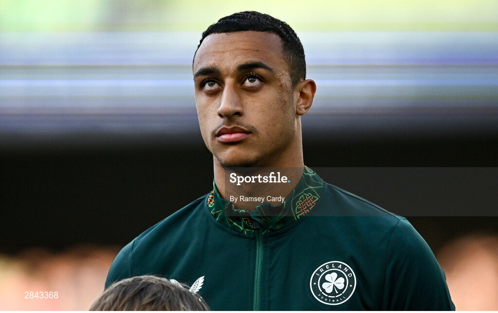 4 June 2024; Adam Idah of Republic of Ireland before the international friendly match between Republic of Ireland and Hungary at Aviva Stadium in Dublin. Photo by Ramsey Cardy/Sportsfile