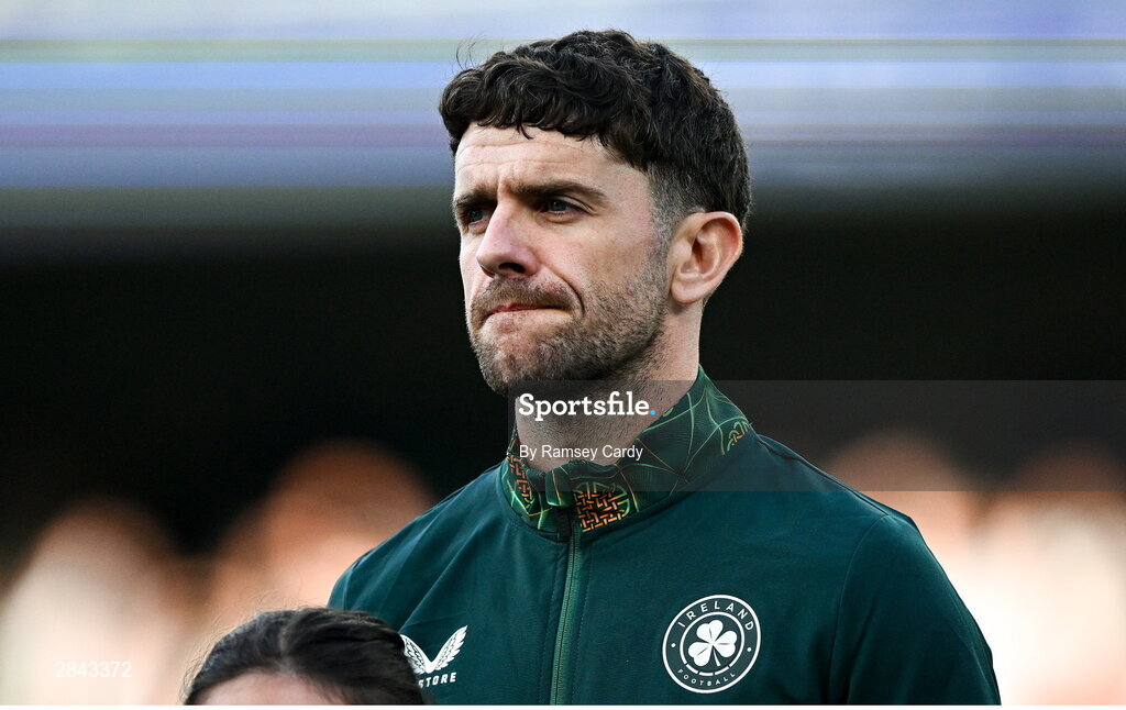 4 June 2024; Robbie Brady of Republic of Ireland before the international friendly match between Republic of Ireland and Hungary at Aviva Stadium in Dublin. Photo by Ramsey Cardy/Sportsfile