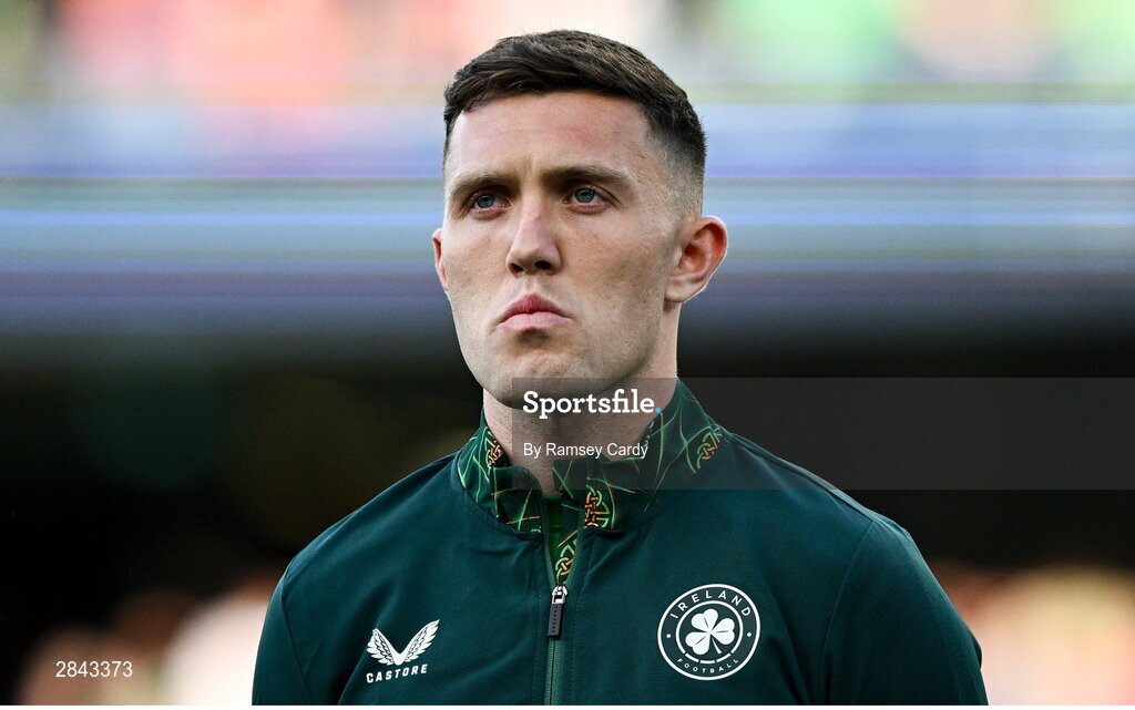 4 June 2024; Dara O'Shea of Republic of Ireland before the international friendly match between Republic of Ireland and Hungary at Aviva Stadium in Dublin. Photo by Ramsey Cardy/Sportsfile