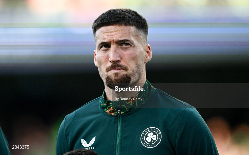 4 June 2024; Matt Doherty of Republic of Ireland before the international friendly match between Republic of Ireland and Hungary at Aviva Stadium in Dublin. Photo by Ramsey Cardy/Sportsfile