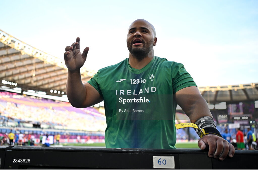 7 June 2024; Eric Favors of Ireland during the men's shot put qualifying during day one of the 2024 European Athletics Championships at the Stadio Olimpico in Rome, Italy. Photo by Sam Barnes/Sportsfile