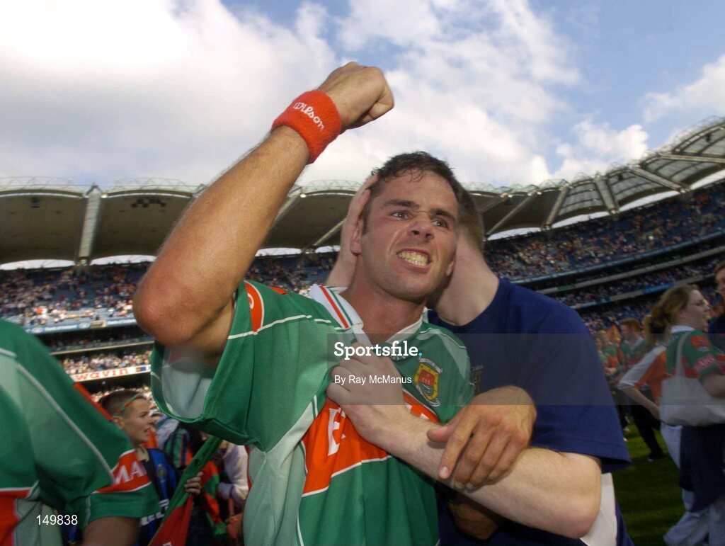 7 August 2004; James Gill, Mayo, celebrates victory over Tyrone. Bank of Ireland All-Ireland Senior Football Championship Quarter Final, Mayo v Tyrone, Croke Park, Dublin. Picture credit; Ray McManus / SPORTSFILE