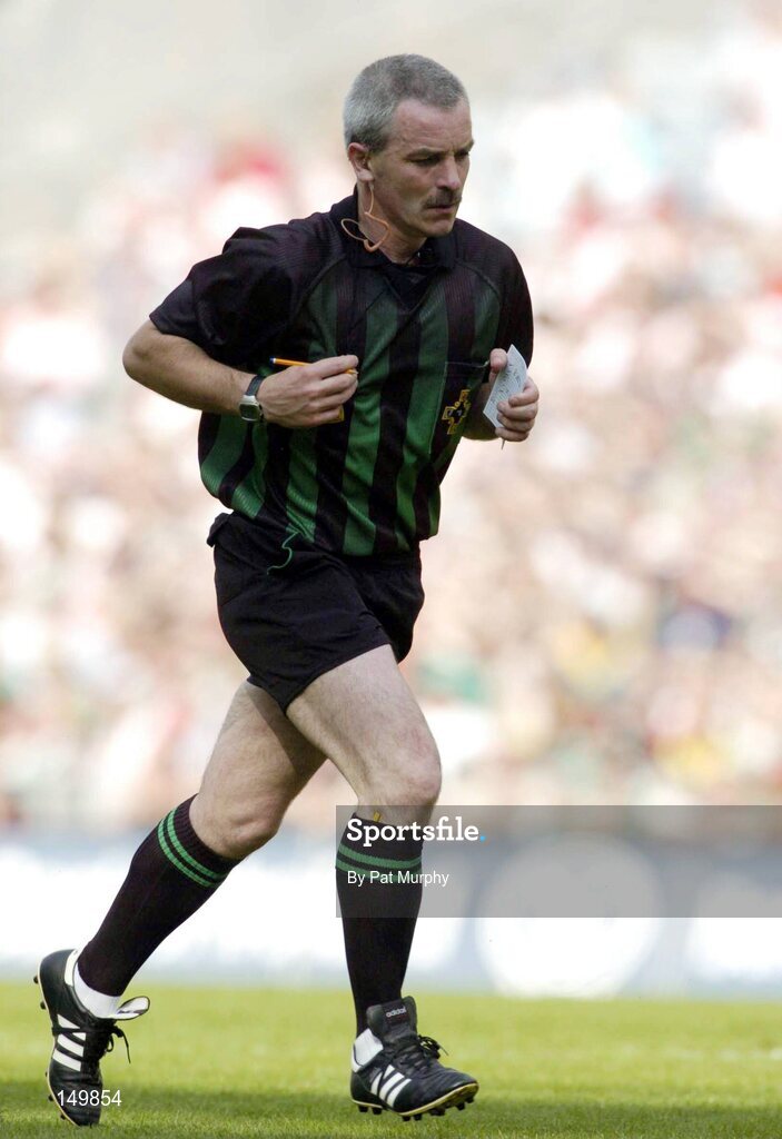 7 August 2004; Paddy Russell, Referee, pictured during the final moments of the game. Bank of Ireland All-Ireland Senior Football Championship Quarter Final, Mayo v Tyrone, Croke Park, Dublin. Picture credit; Pat Murphy / SPORTSFILE