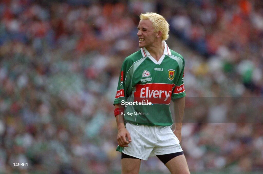 7 August 2004; Conor Mortimer, Mayo, celebrates an early score. Bank of Ireland All-Ireland Senior Football Championship Quarter Final, Mayo v Tyrone, Croke Park, Dublin. Picture credit; Ray McManus / SPORTSFILE