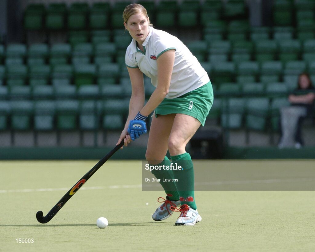 30 July 2004; Emer Harte, Ireland. European Hockey Junior Championship, Cross Over Match, Ireland v Belarus, UCD, Belfield, Dublin. Picture credit; Brian Lawless / SPORTSFILE