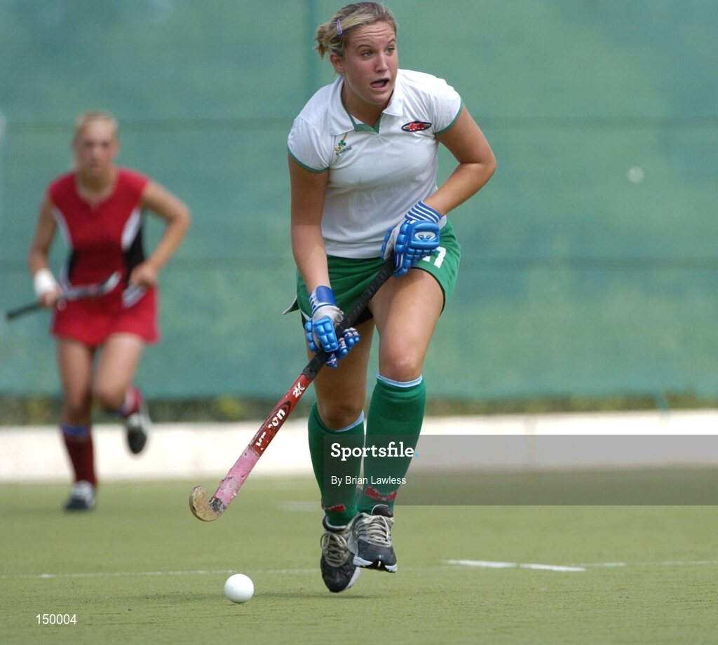 30 July 2004; Kirsty McCollum, Ireland. European Hockey Junior Championship, Cross Over Match, Ireland v Belarus, UCD, Belfield, Dublin. Picture credit; Brian Lawless / SPORTSFILE