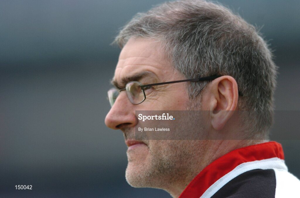 1 August 2004; Tyrone manager Mickey Harte during the match. Bank of Ireland All-Ireland Football Championship, Round 4, Laois v Tyrone, Croke Park, Dublin. Picture credit; Brian Lawless / SPORTSFILE