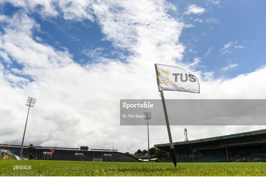 15 June 2024; A view of a corner flag before the Electric Ireland GAA All-Ireland Minor Hurling Championship semi-final match between Tipperary and Galway at TUS Gaelic Grounds in Limerick. Photo by Tom Beary/Sportsfile