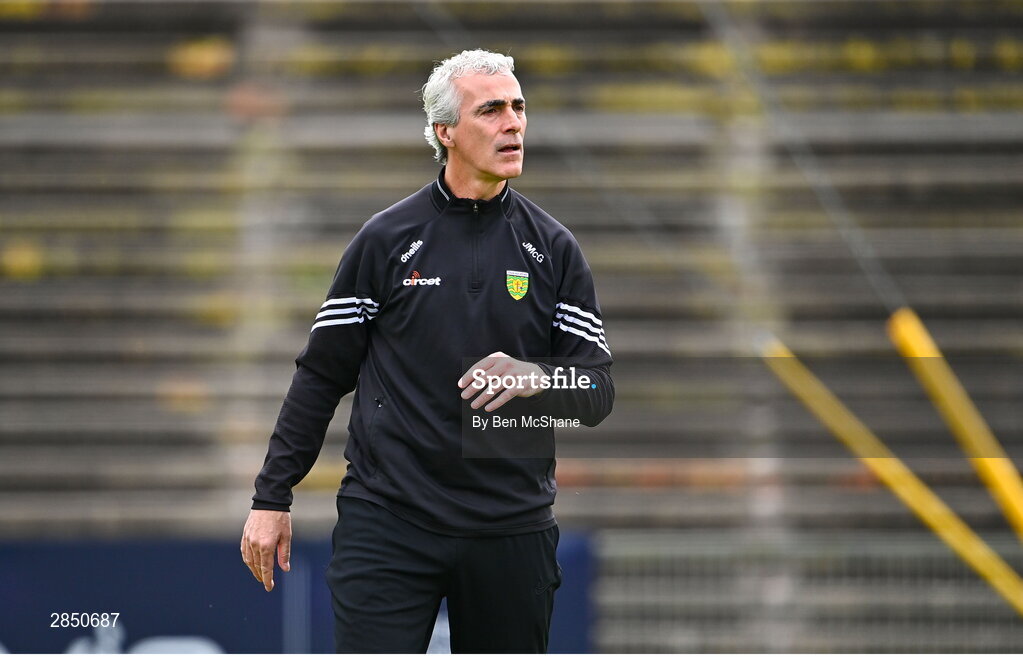15 June 2024; Donegal manager Jim McGuinness before the GAA Football All-Ireland Senior Championship Round 3 match between Clare and Donegal at Hastings Insurance MacHale Park in Castlebar, Mayo. Photo by Ben McShane/Sportsfile