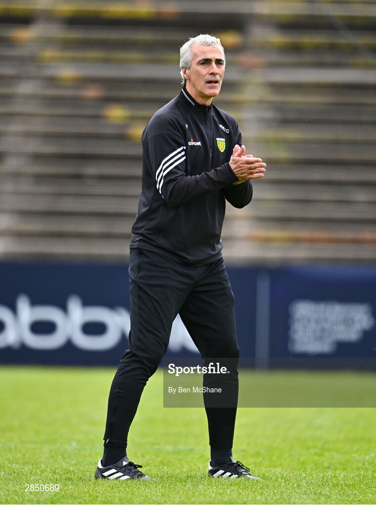 15 June 2024; Donegal manager Jim McGuinness before the GAA Football All-Ireland Senior Championship Round 3 match between Clare and Donegal at Hastings Insurance MacHale Park in Castlebar, Mayo. Photo by Ben McShane/Sportsfile