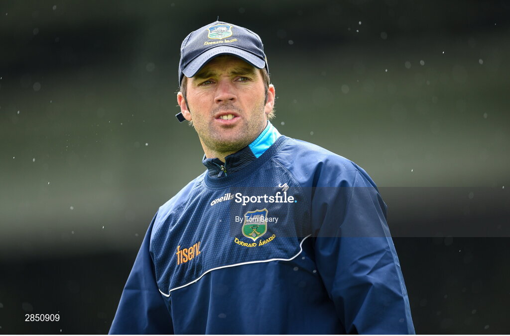 15 June 2024; Tipperary manager James Woodlock before the Electric Ireland GAA Hurling All-Ireland Minor Hurling Championship semi-final match between Tipperary and Galway at TUS Gaelic Grounds in Limerick. Photo by Tom Beary/Sportsfile
