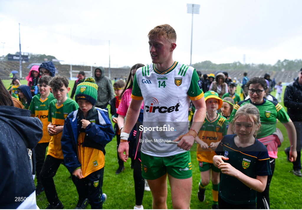 15 June 2024; Oisin Gallen of Donegal after the GAA Football All-Ireland Senior Championship Round 3 match between Clare and Donegal at Hastings Insurance MacHale Park in Castlebar, Mayo. Photo by Ben McShane/Sportsfile