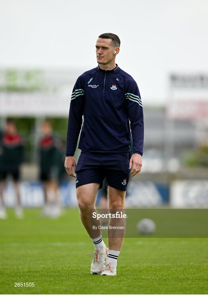 16 June 2024; Brian Fenton of Dublin ahead of the GAA Football All-Ireland Senior Championship Round 3 match between Dublin and Mayo at Dr Hyde Park in Roscommon. Photo by Daire Brennan/Sportsfile