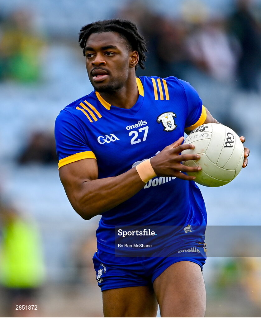 15 June 2024; Ikem Ugweru of Clare during the GAA Football All-Ireland Senior Championship Round 3 match between Clare and Donegal at Hastings Insurance MacHale Park in Castlebar, Mayo. Photo by Ben McShane/Sportsfile