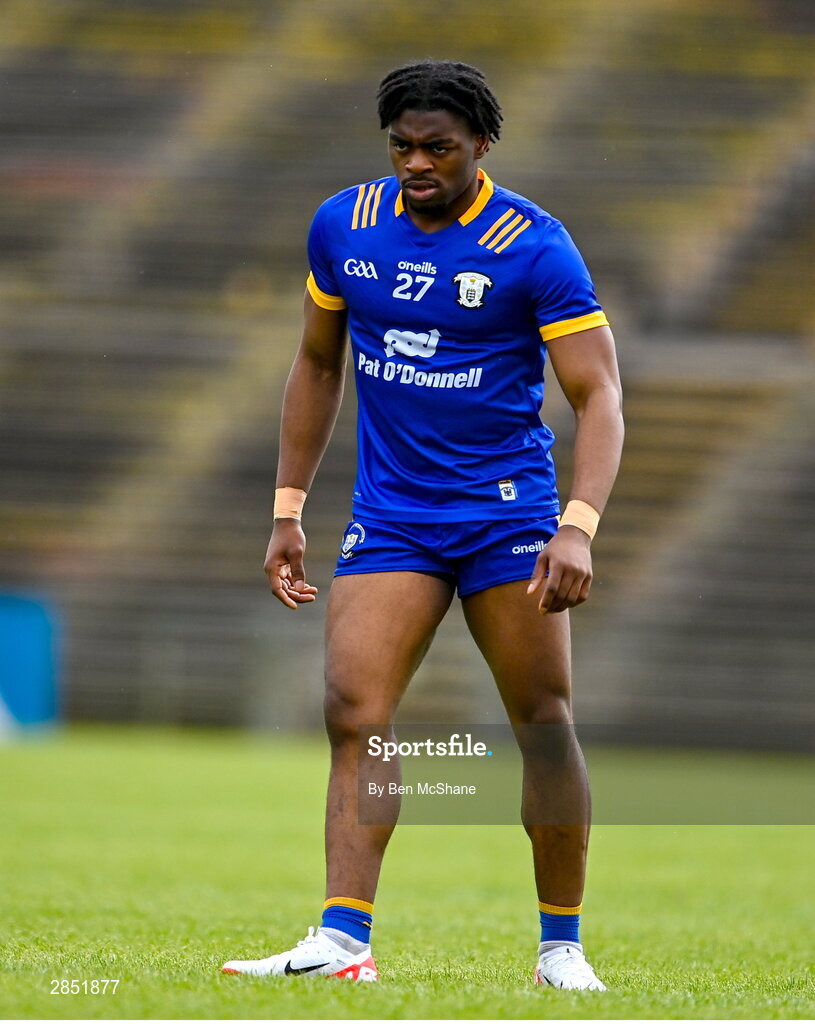 15 June 2024; Ikem Ugweru of Clare during the GAA Football All-Ireland Senior Championship Round 3 match between Clare and Donegal at Hastings Insurance MacHale Park in Castlebar, Mayo. Photo by Ben McShane/Sportsfile