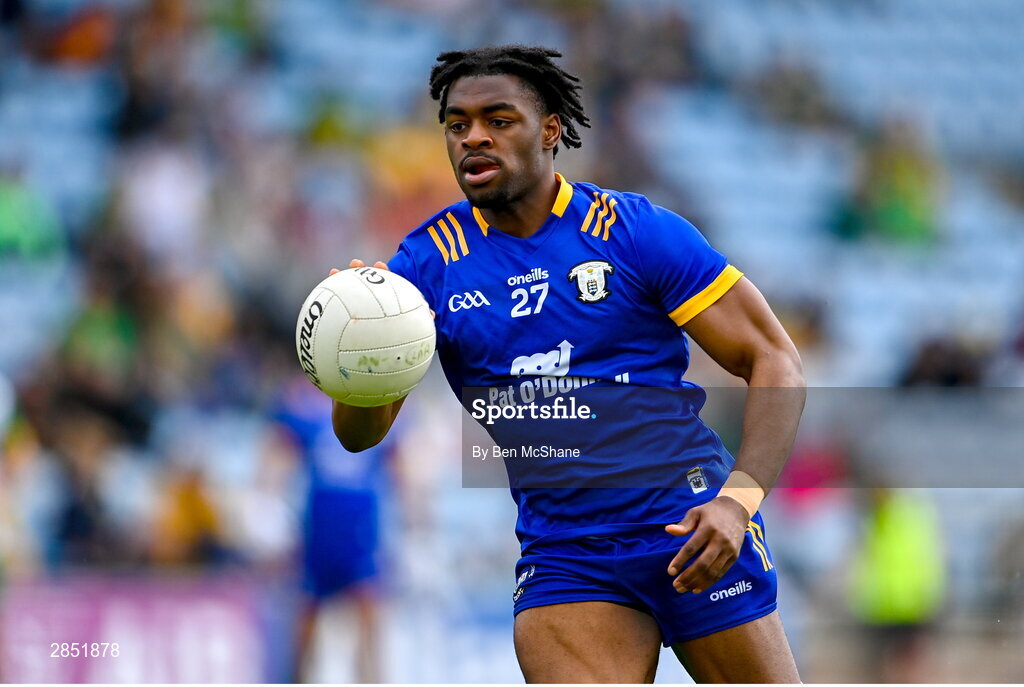 15 June 2024; Ikem Ugweru of Clare during the GAA Football All-Ireland Senior Championship Round 3 match between Clare and Donegal at Hastings Insurance MacHale Park in Castlebar, Mayo. Photo by Ben McShane/Sportsfile