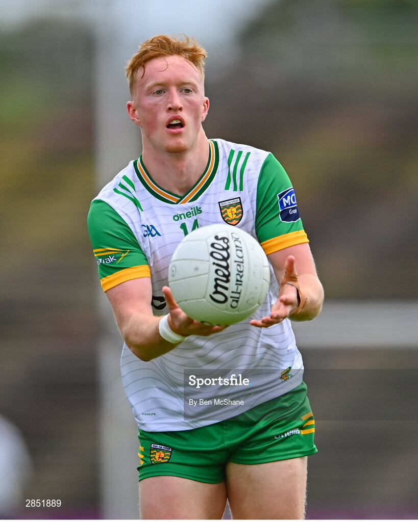 15 June 2024; Oisin Gallen of Donegal during the GAA Football All-Ireland Senior Championship Round 3 match between Clare and Donegal at Hastings Insurance MacHale Park in Castlebar, Mayo. Photo by Ben McShane/Sportsfile