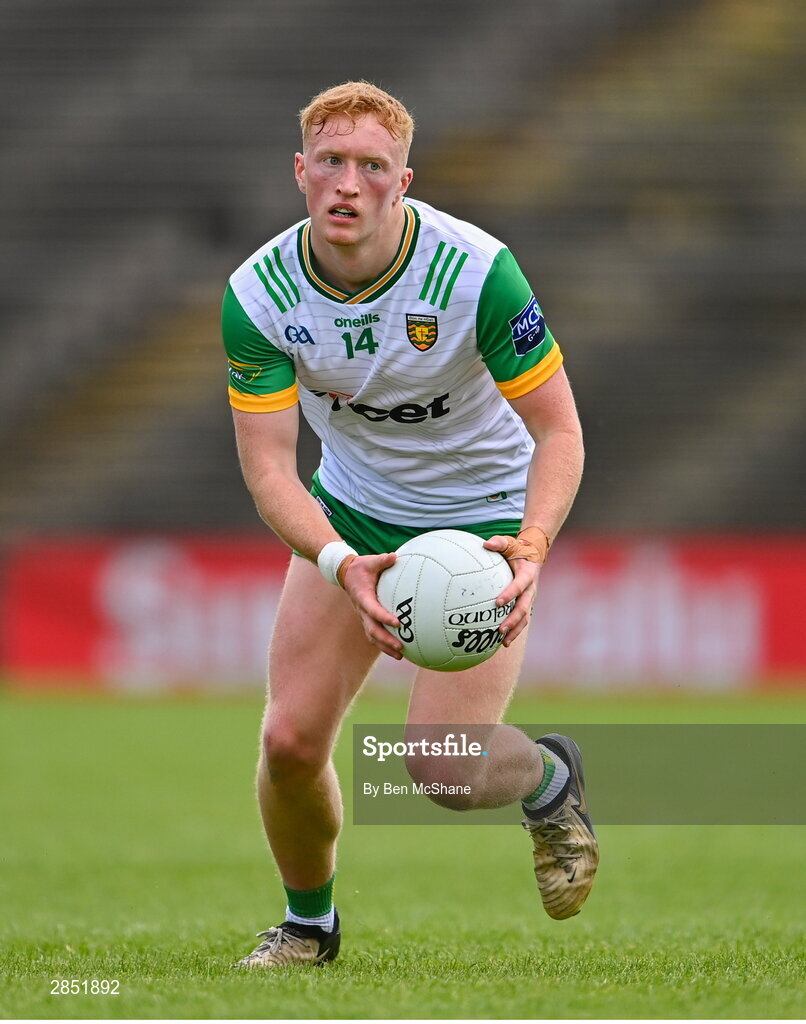 15 June 2024; Oisin Gallen of Donegal during the GAA Football All-Ireland Senior Championship Round 3 match between Clare and Donegal at Hastings Insurance MacHale Park in Castlebar, Mayo. Photo by Ben McShane/Sportsfile
