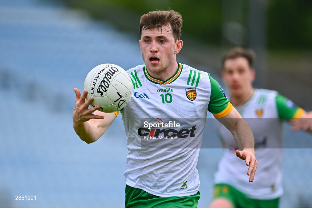 15 June 2024; Shane O'Donnell of Donegal during the GAA Football All-Ireland Senior Championship Round 3 match between Clare and Donegal at Hastings Insurance MacHale Park in Castlebar, Mayo. Photo by Ben McShane/Sportsfile