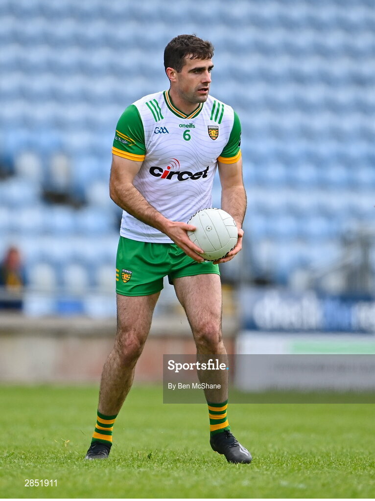 15 June 2024; Caolan McGonagle of Donegal during the GAA Football All-Ireland Senior Championship Round 3 match between Clare and Donegal at Hastings Insurance MacHale Park in Castlebar, Mayo. Photo by Ben McShane/Sportsfile