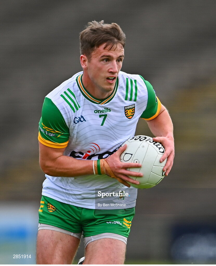 15 June 2024; Peadar Mogan of Donegal during the GAA Football All-Ireland Senior Championship Round 3 match between Clare and Donegal at Hastings Insurance MacHale Park in Castlebar, Mayo. Photo by Ben McShane/Sportsfile