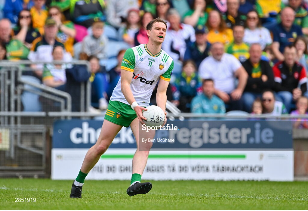 15 June 2024; Ciaran Thompson of Donegal during the GAA Football All-Ireland Senior Championship Round 3 match between Clare and Donegal at Hastings Insurance MacHale Park in Castlebar, Mayo. Photo by Ben McShane/Sportsfile