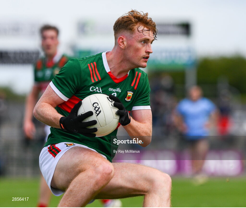 16 June 2024; Jack Carney of Mayo during the GAA Football All-Ireland Senior Championship Round 3 match between Dublin and Mayo at Dr Hyde Park in Roscommon. Photo by Ray McManus/Sportsfile