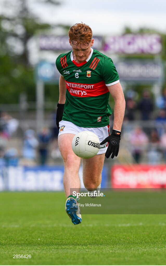 16 June 2024; Jack Carney of Mayo during the GAA Football All-Ireland Senior Championship Round 3 match between Dublin and Mayo at Dr Hyde Park in Roscommon. Photo by Ray McManus/Sportsfile