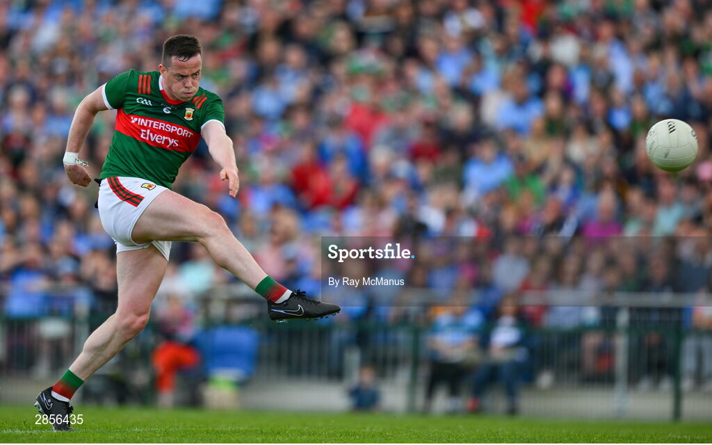 16 June 2024; Stephen Coen of Mayo during the GAA Football All-Ireland Senior Championship Round 3 match between Dublin and Mayo at Dr Hyde Park in Roscommon. Photo by Ray McManus/Sportsfile