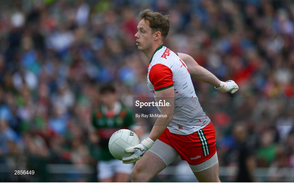 16 June 2024; Mayo goalkeeper Colm Reape during the GAA Football All-Ireland Senior Championship Round 3 match between Dublin and Mayo at Dr Hyde Park in Roscommon. Photo by Ray McManus/Sportsfile