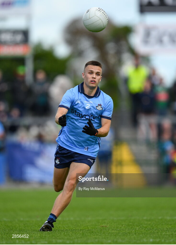 16 June 2024; Eoin Murchan of Dublin during the GAA Football All-Ireland Senior Championship Round 3 match between Dublin and Mayo at Dr Hyde Park in Roscommon. Photo by Ray McManus/Sportsfile