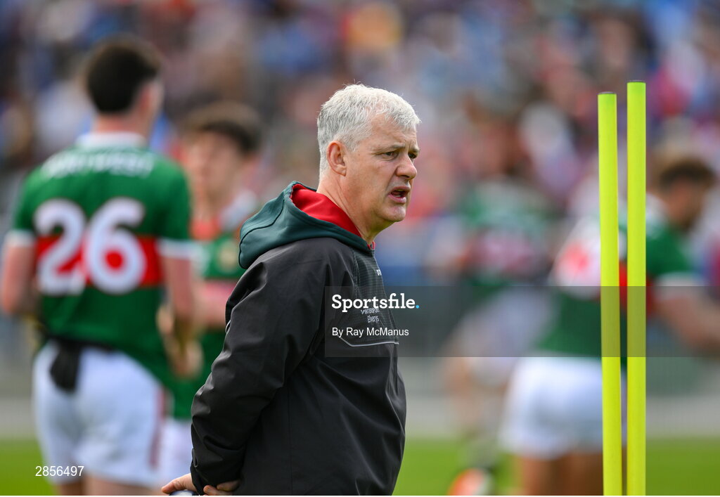16 June 2024; Mayo manager Kevin McStay before the GAA Football All-Ireland Senior Championship Round 3 match between Dublin and Mayo at Dr Hyde Park in Roscommon. Photo by Ray McManus/Sportsfile