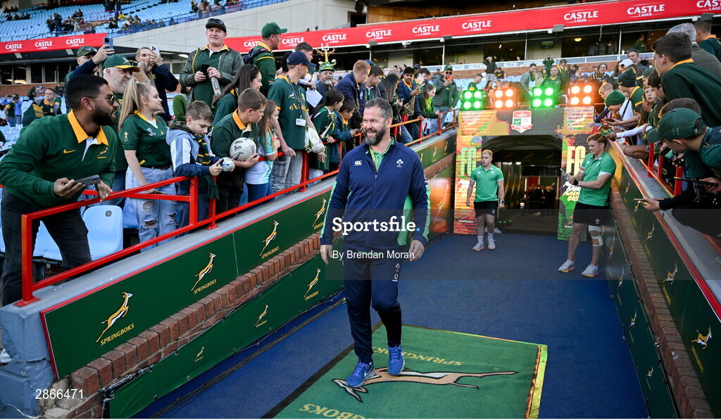 6 July 2024; Ireland head coach Andy Farrell before the first test between South Africa and Ireland at Loftus Versfeld Stadium in Pretoria, South Africa. Photo by Brendan Moran/Sportsfile