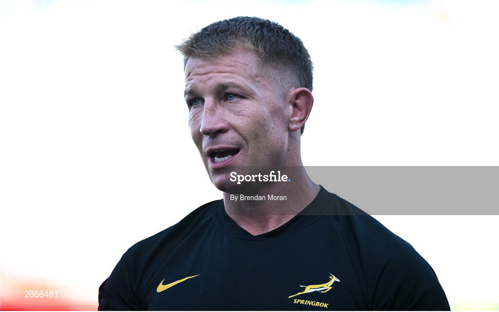 6 July 2024; South Africa defence coach Jerry Flannery before the first test between South Africa and Ireland at Loftus Versfeld Stadium in Pretoria, South Africa. Photo by Brendan Moran/Sportsfile