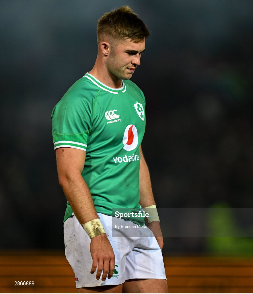 6 July 2024; Jack Crowley of Ireland after the first test between South Africa and Ireland at Loftus Versfeld Stadium in Pretoria, South Africa. Photo by Brendan Moran/Sportsfile