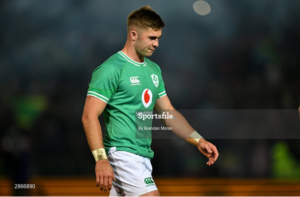 6 July 2024; Jack Crowley of Ireland after the first test between South Africa and Ireland at Loftus Versfeld Stadium in Pretoria, South Africa. Photo by Brendan Moran/Sportsfile