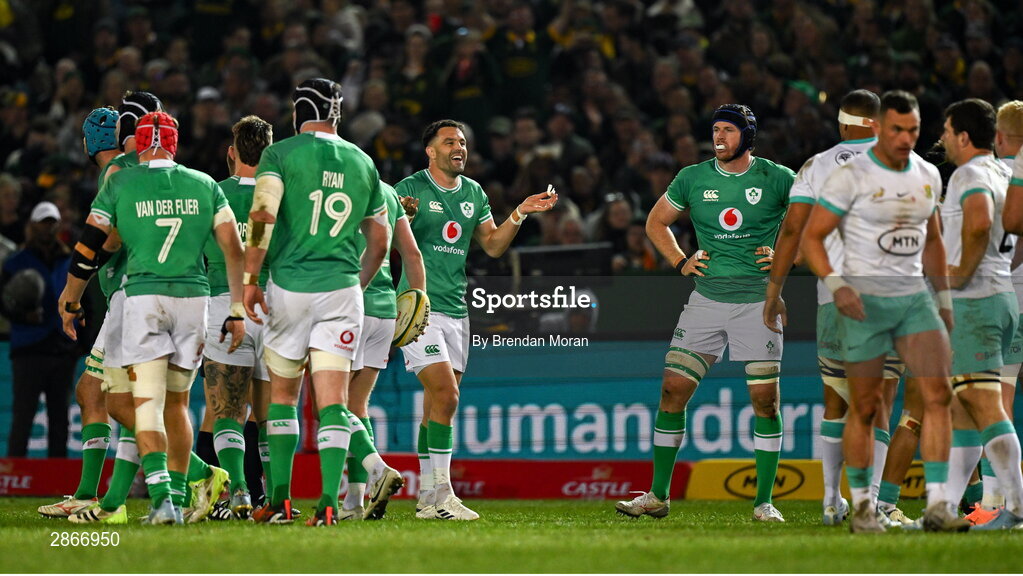 6 July 2024; Conor Murray of Ireland reacts during the first test between South Africa and Ireland at Loftus Versfeld Stadium in Pretoria, South Africa. Photo by Brendan Moran/Sportsfile