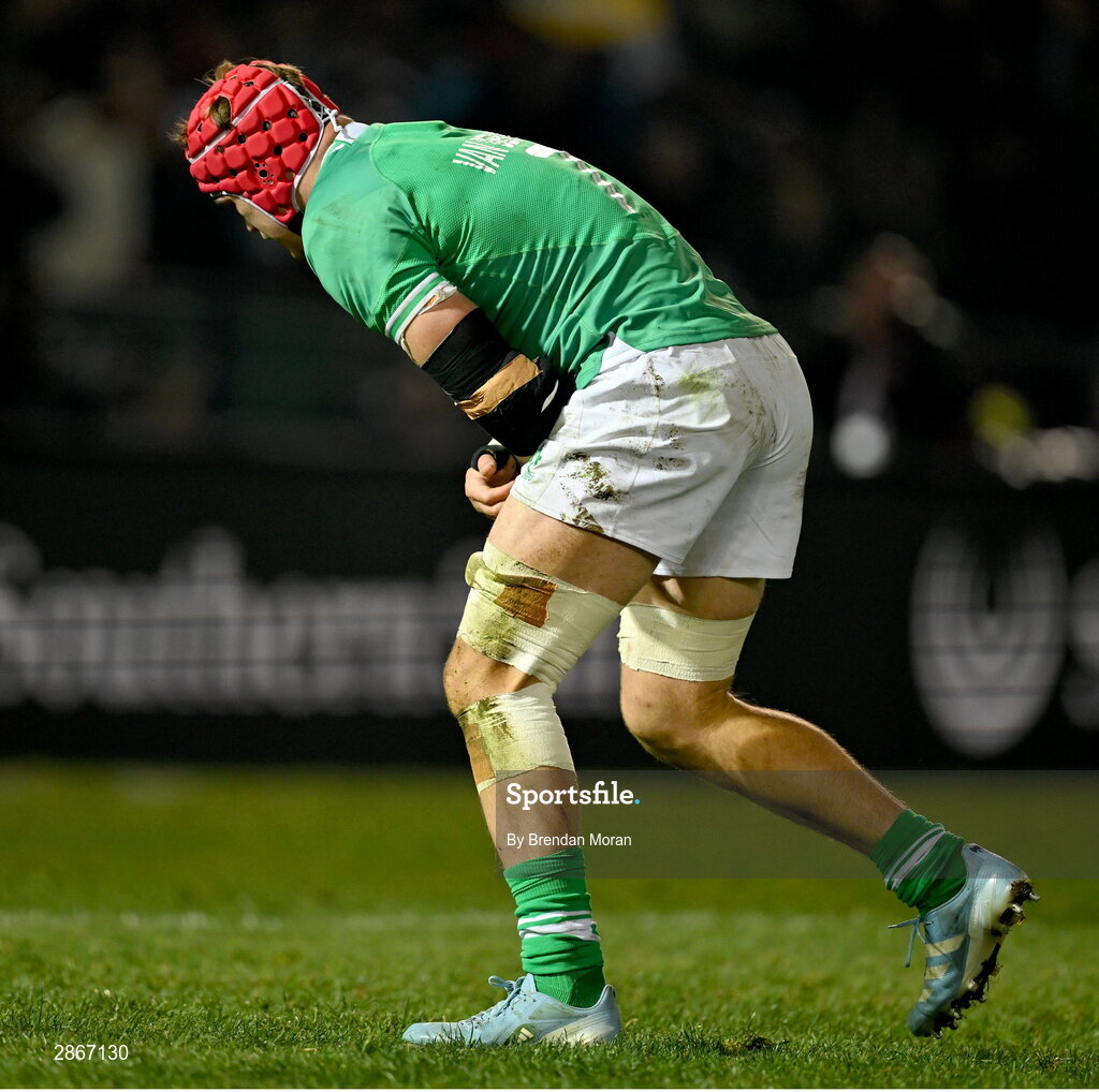 6 July 2024; Josh van der Flier of Ireland holds his arm after a tackle during the first test between South Africa and Ireland at Loftus Versfeld Stadium in Pretoria, South Africa. Photo by Brendan Moran/Sportsfile